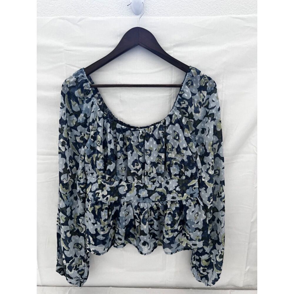 Planet Heart Women's Fall Wovens Long Sleeve Top Vintage Indigo XL